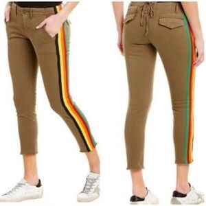 Pam & Gela Twill Utility Side Stripe Mid-Rise Ankle Skinny Pants